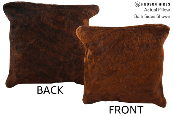 Solid Brown Cowhide Pillow #74191