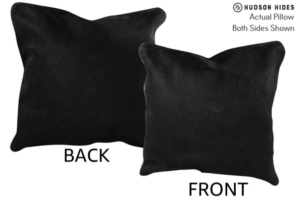 Solid Black Cowhide Pillow #74231