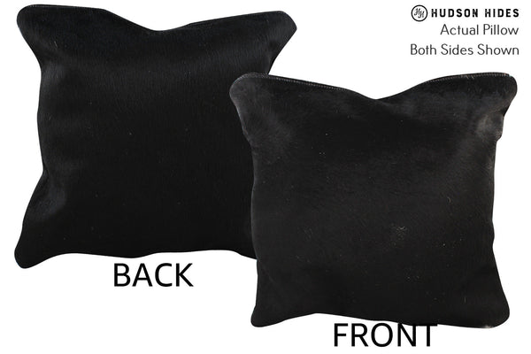Solid Black Cowhide Pillow #74235