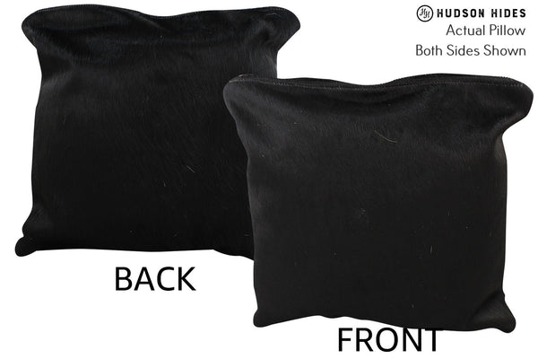 Solid Black Cowhide Pillow #74237