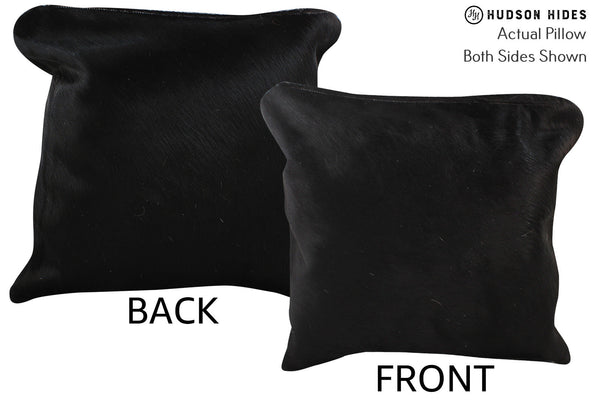 Solid Black Cowhide Pillow #74244
