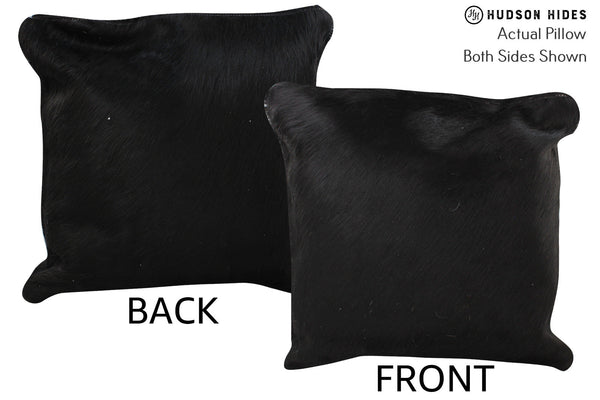Solid Black Cowhide Pillow #74248