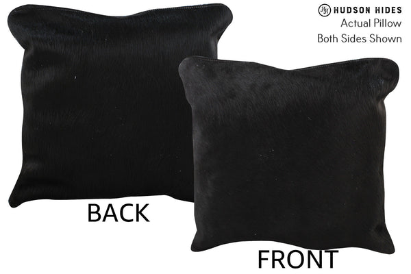 Solid Black Cowhide Pillow #74252