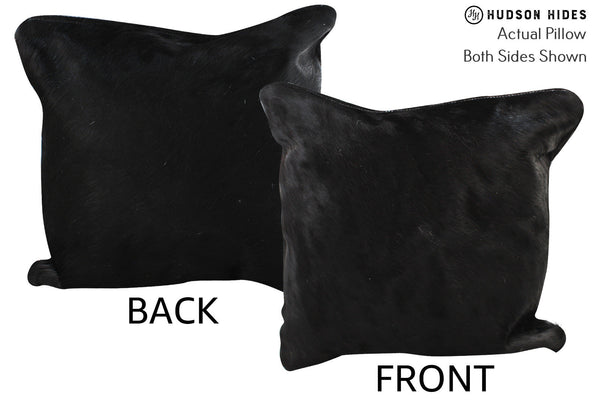 Solid Black Cowhide Pillow #74264