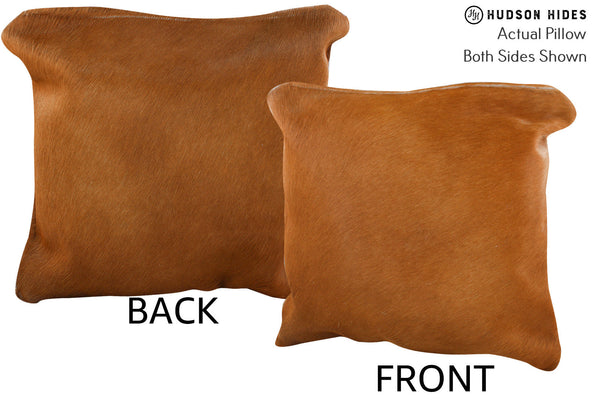 Solid Brown Cowhide Pillow #74274