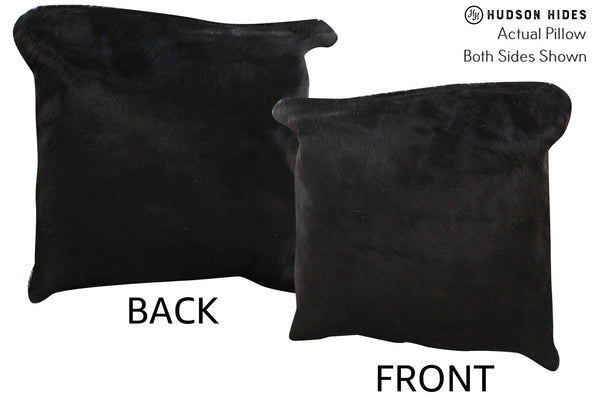 Solid Black Cowhide Pillow #74275