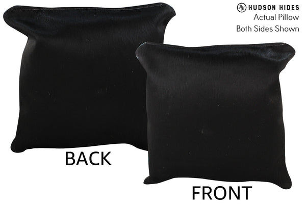 Solid Black Cowhide Pillow #74281