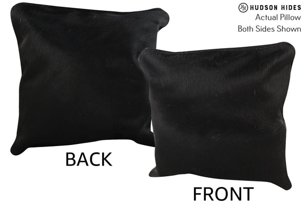 Solid Black Cowhide Pillow #74286