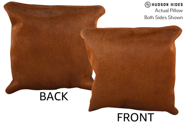 Solid Brown Cowhide Pillow #74310