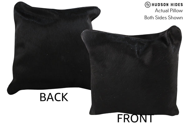 Solid Black Cowhide Pillow #74318