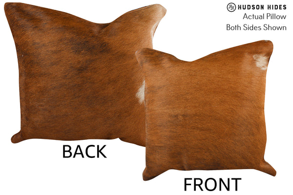 Solid Brown Cowhide Pillow #74335