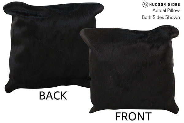 Solid Black Cowhide Pillow #74336