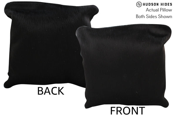 Solid Black Cowhide Pillow #74340