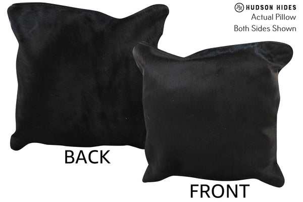 Solid Black Cowhide Pillow #74342