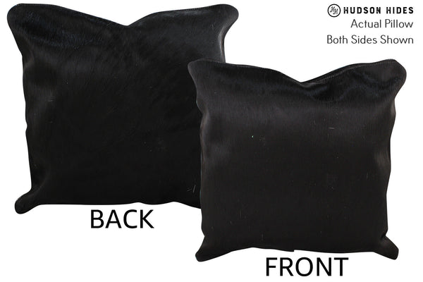 Solid Black Cowhide Pillow #74347