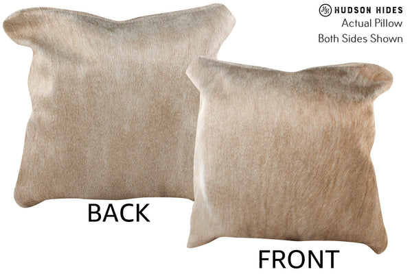 Grey with Beige Cowhide Pillow #74349