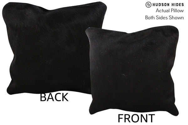 Solid Black Cowhide Pillow #74353