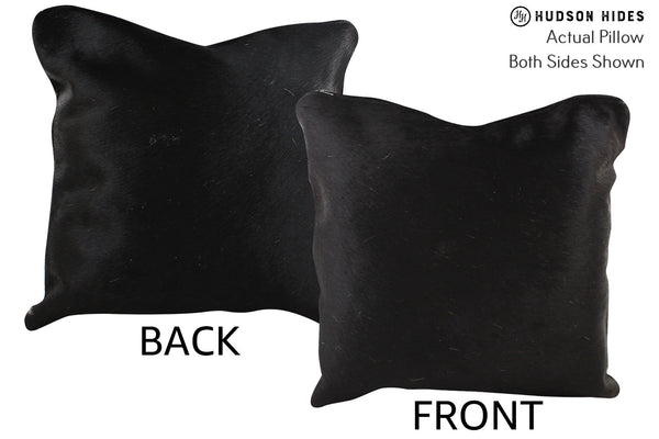 Solid Black Cowhide Pillow #74361