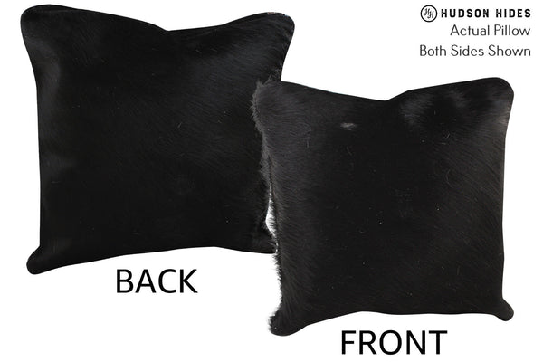 Solid Black Cowhide Pillow #74363