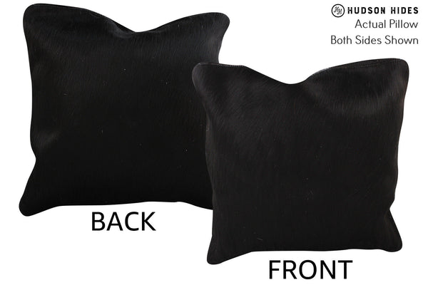 Solid Black Cowhide Pillow #74369