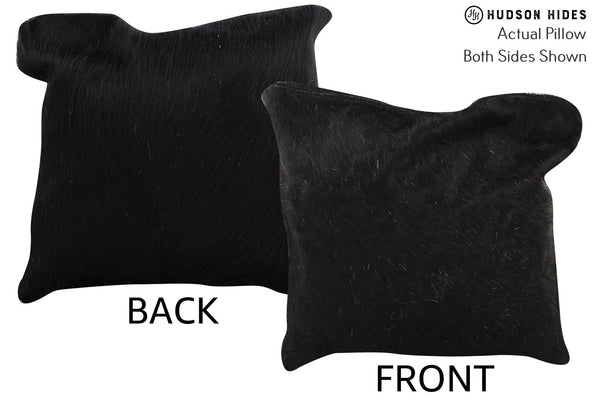 Solid Black Cowhide Pillow #74380