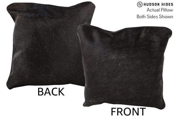 Solid Black Cowhide Pillow #74384