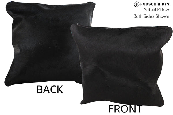 Solid Black Cowhide Pillow #74390
