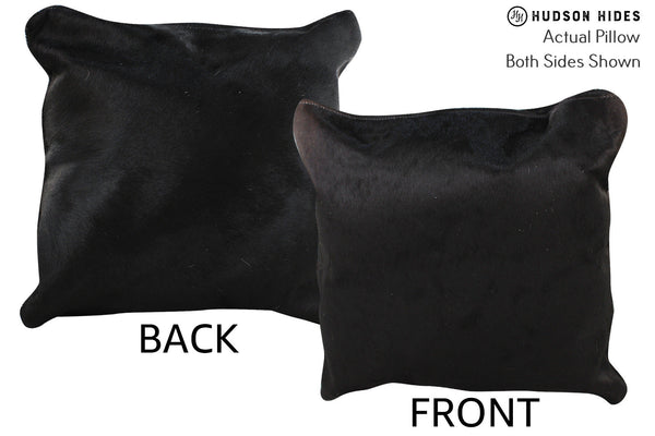 Solid Black Cowhide Pillow #74396