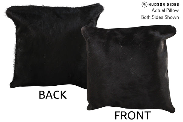Solid Black Cowhide Pillow #74401