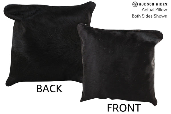Solid Black Cowhide Pillow #74405
