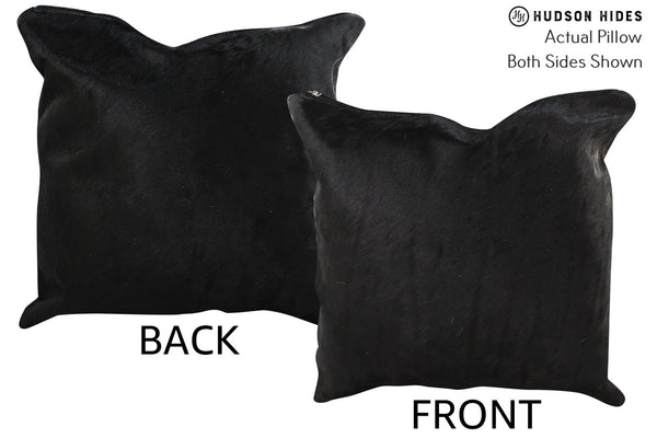 Solid Black Cowhide Pillow #74413