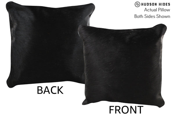 Solid Black Cowhide Pillow #74421