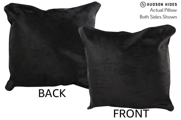 Solid Black Cowhide Pillow #74427