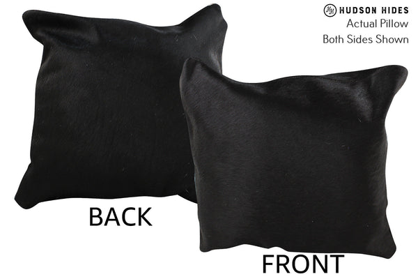 Solid Black Cowhide Pillow #74432