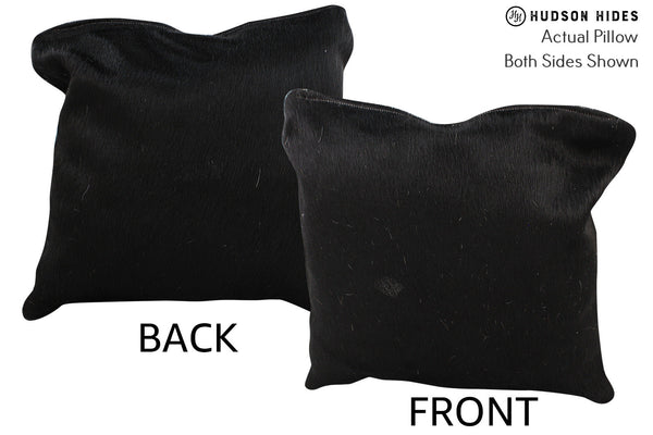 Solid Black Cowhide Pillow #74442