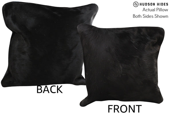 Solid Black Cowhide Pillow #74450