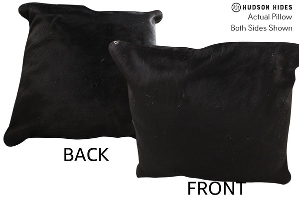 Solid Black Cowhide Pillow #74456