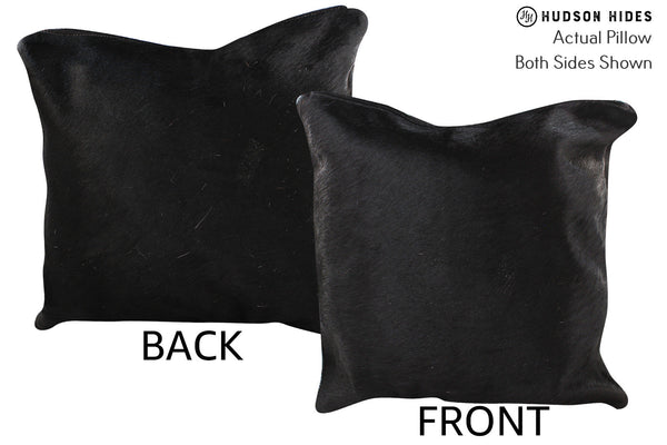 Solid Black Cowhide Pillow #74496