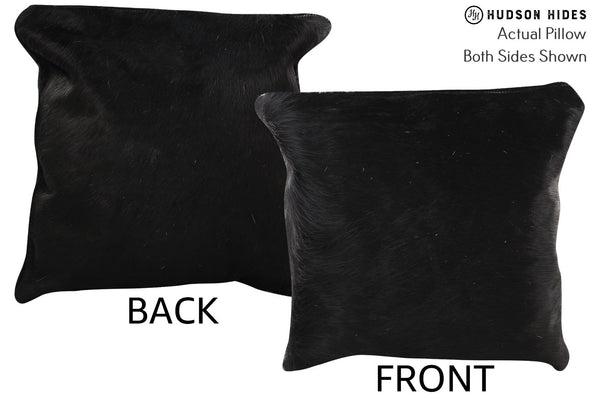 Solid Black Cowhide Pillow #74505