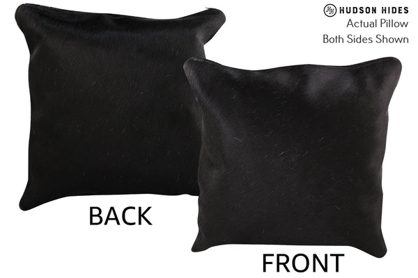 Solid Black Cowhide Pillow #74513