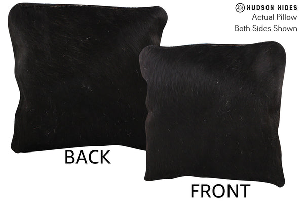 Solid Black Cowhide Pillow #74545