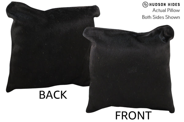 Solid Black Cowhide Pillow #74550