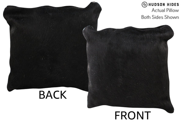 Solid Black Cowhide Pillow #74573