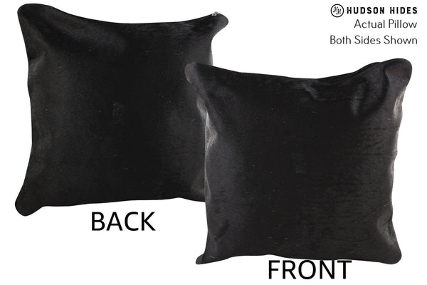 Solid Black Cowhide Pillow #74613