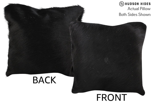 Solid Black Cowhide Pillow #74616