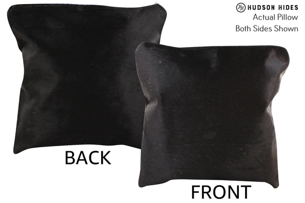 Solid Black Cowhide Pillow #74638