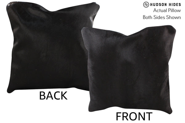 Solid Black Cowhide Pillow #74665