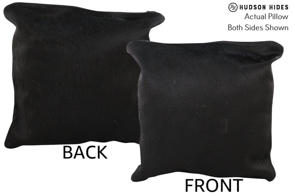 Solid Black Cowhide Pillow #74677