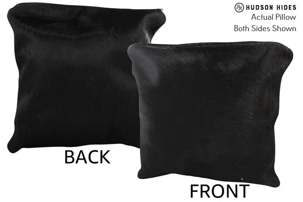 Solid Black Cowhide Pillow #74684