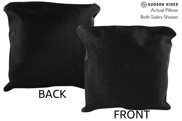 Solid Black Cowhide Pillow #74686